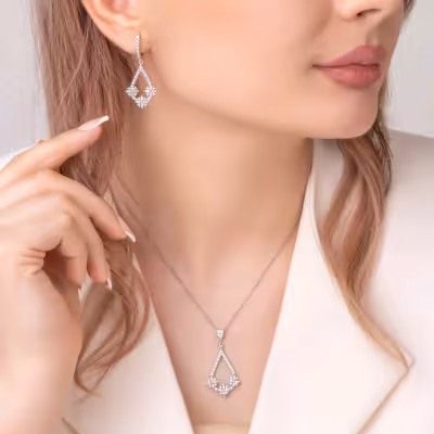 نیم ست نقره زنانه K7