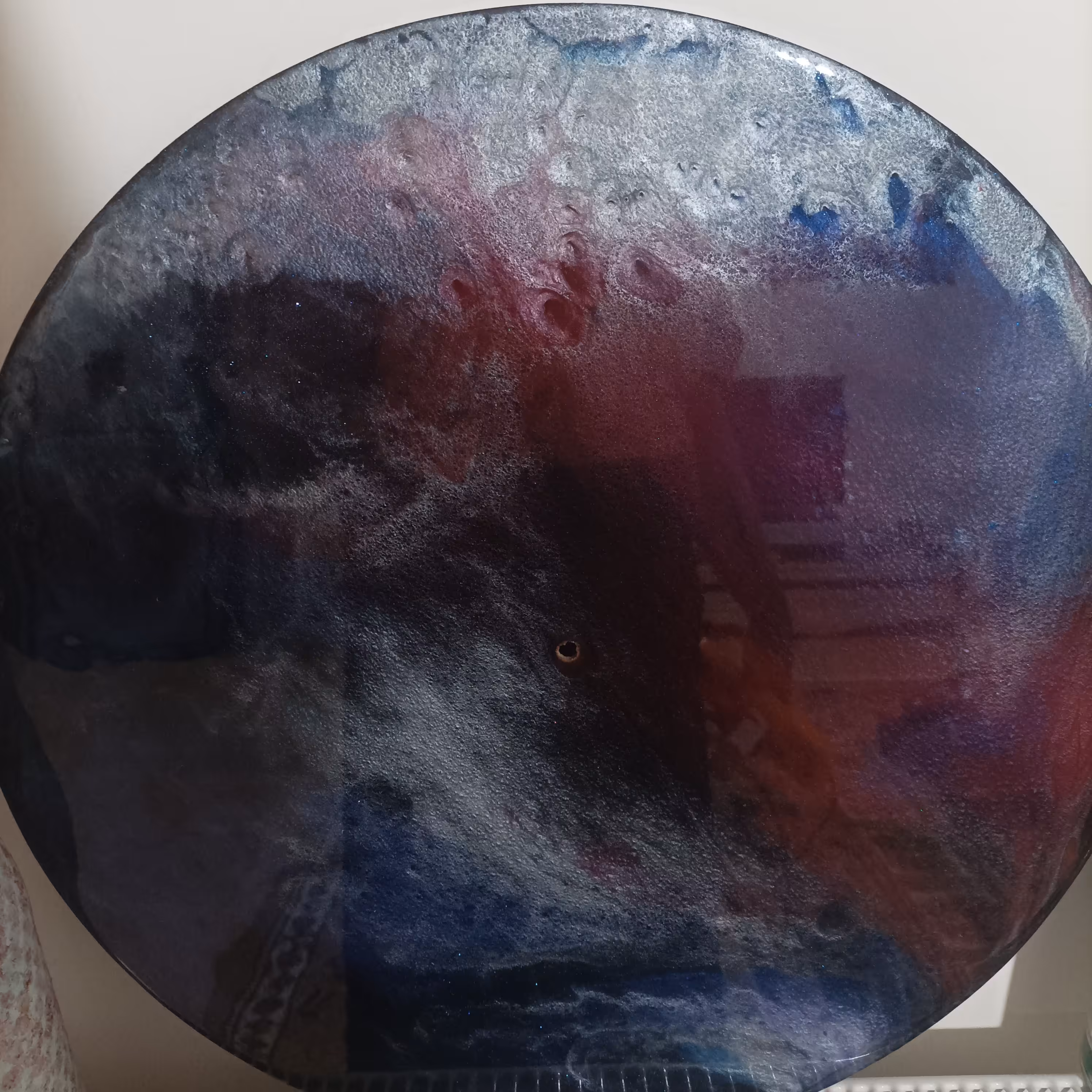 ساعت چوب و رزین  طرح کهکشان قطر  40سانت مناسب برای کادو دادن 