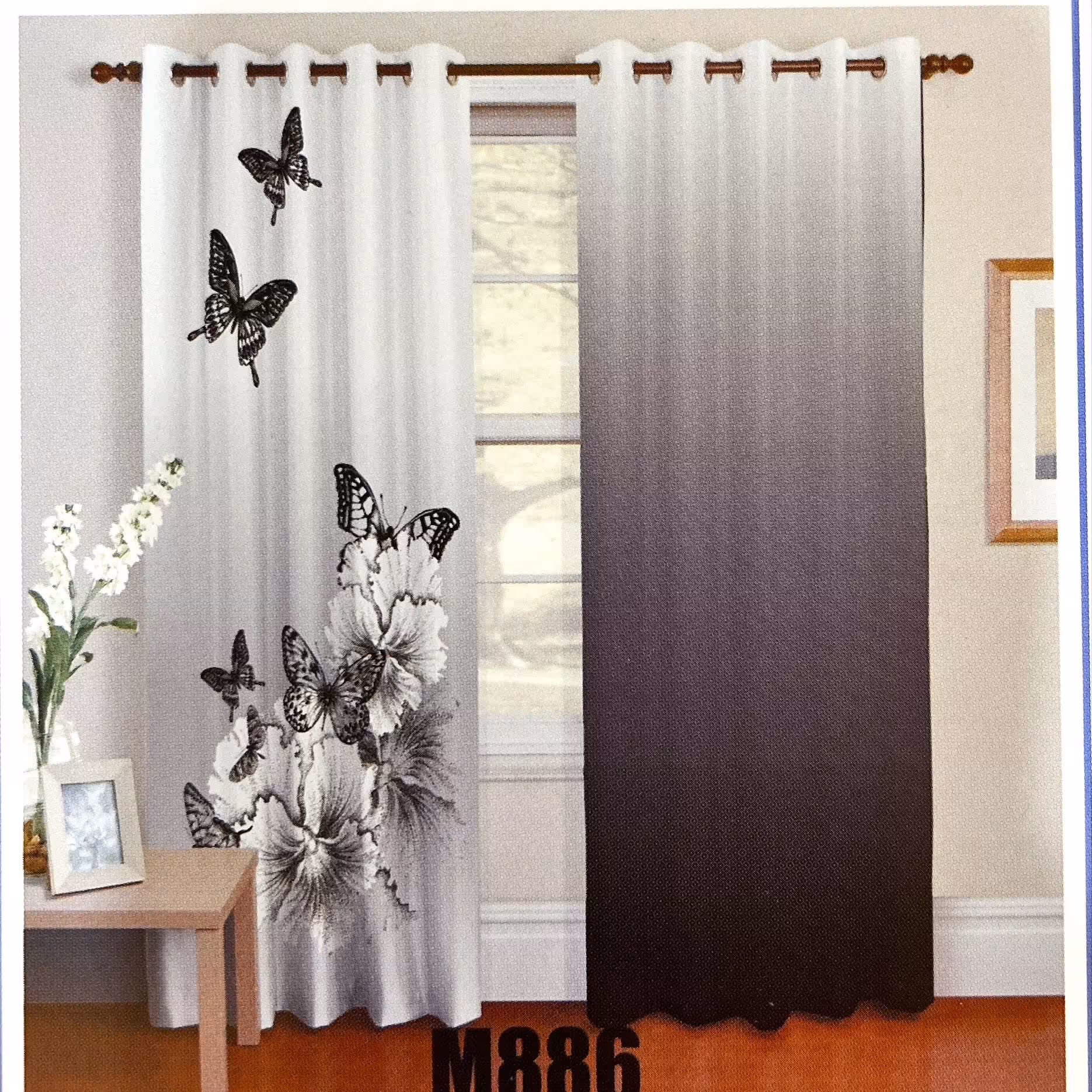 پرده پنلی اسپرت طرح پروانه بروا گالری با کیفیت و دوخت بسیار عالی