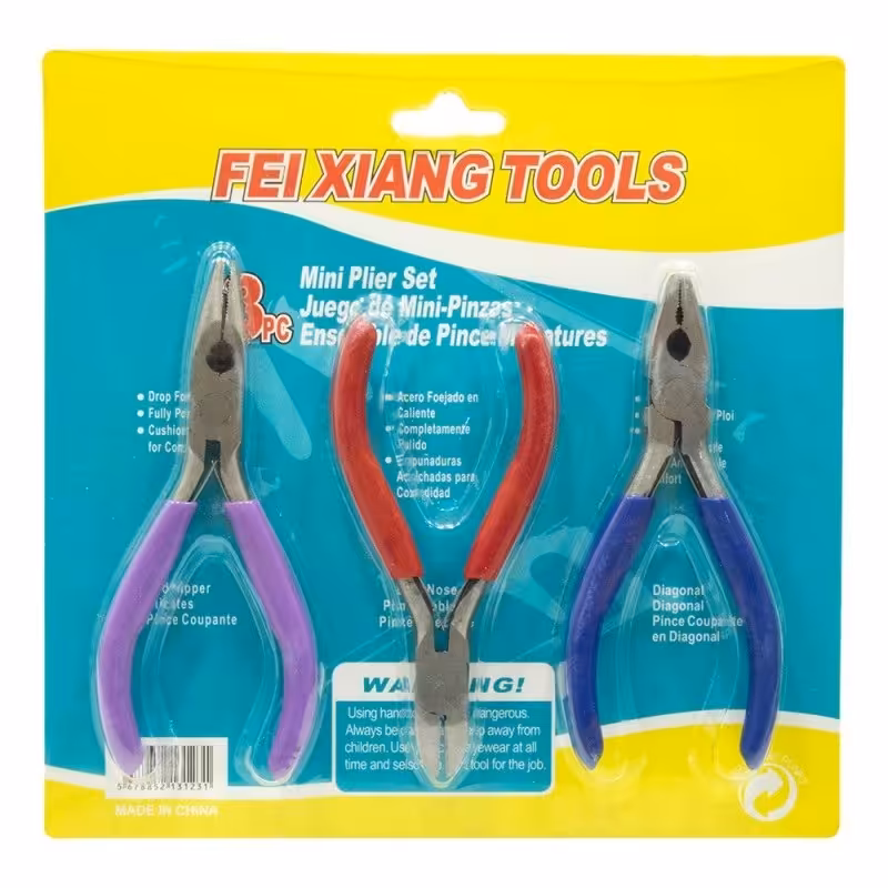 ست سه تایی دم باریک، انبردست و سیم چین سایز 4.5 اینچ