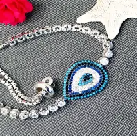 دستبند نقره چشم نظر طرح اشک (925) - silver bracelet