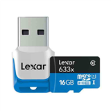 LEXAR Micro SDHC UHS-1 High Performance 633X Class 10 With USB 3.0 Reader-16GB
