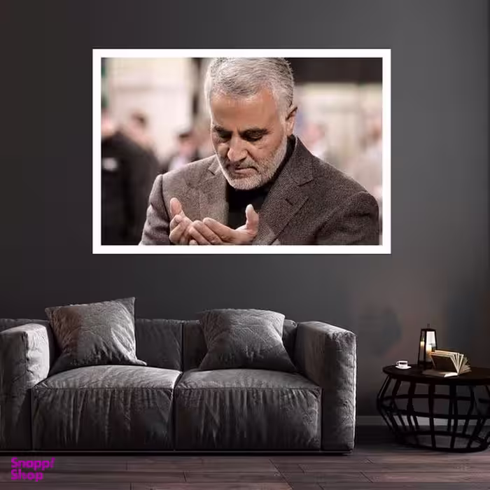 تابلو بکلیت طرح شهید سردار قاسم سلیمانی مدل قاب شاسی کد W-s9794