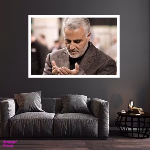 تابلو بکلیت طرح شهید سردار قاسم سلیمانی مدل قاب شاسی کد W-s9794