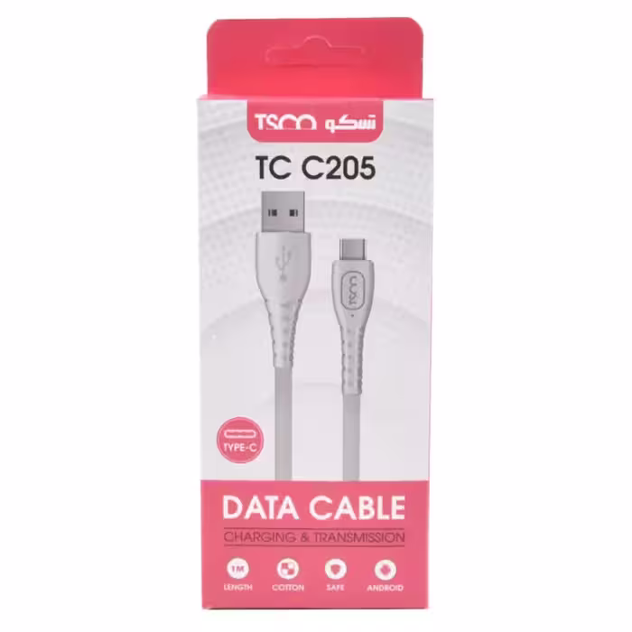 کابل تبدیل USB به USB-C تسکو مدل TCC205 طول 1 متر