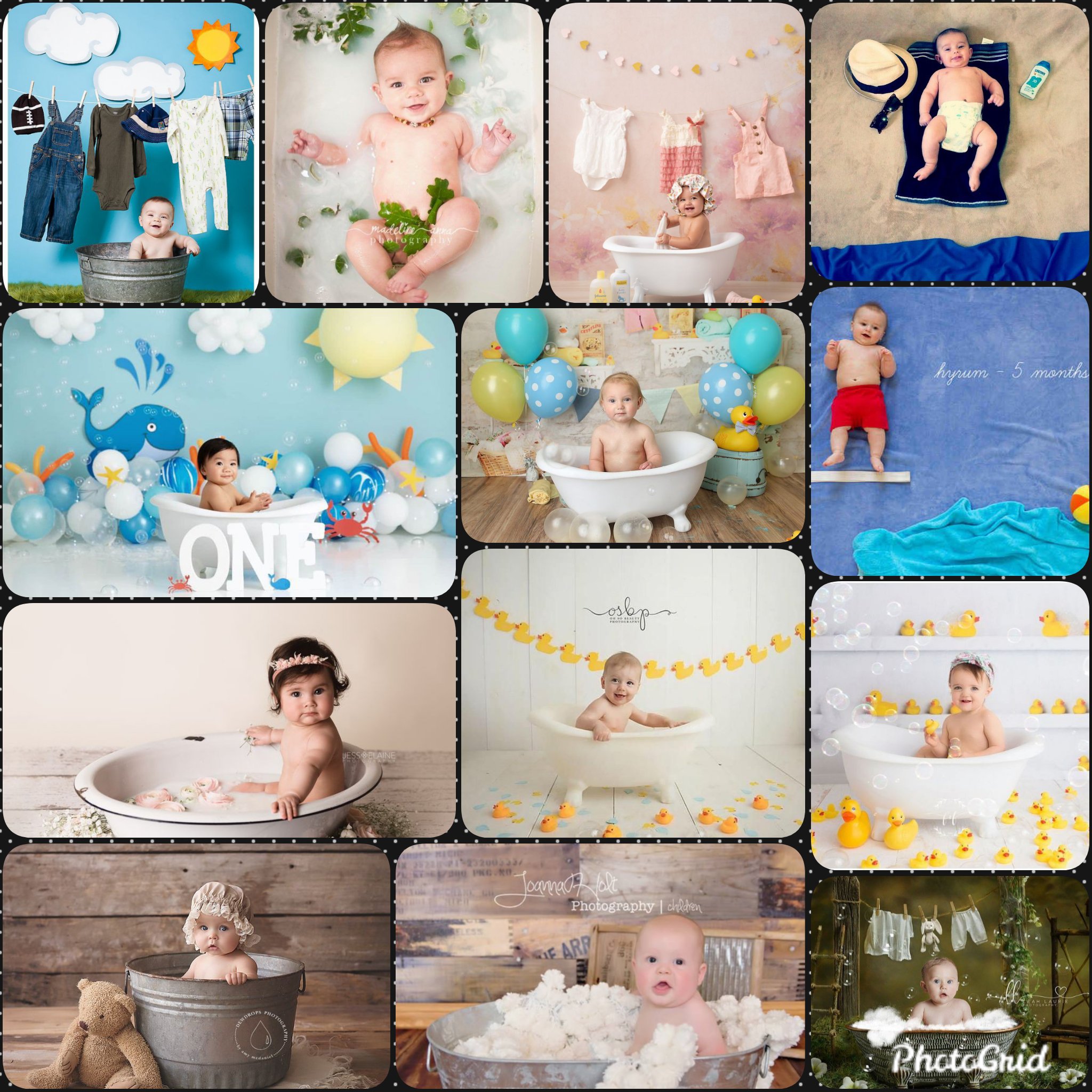فتوشاپ و مونتاژ عکس کودک با تم حمام
