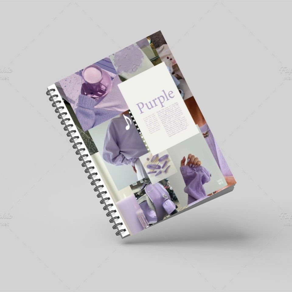 دفتر سیمی طرح purple