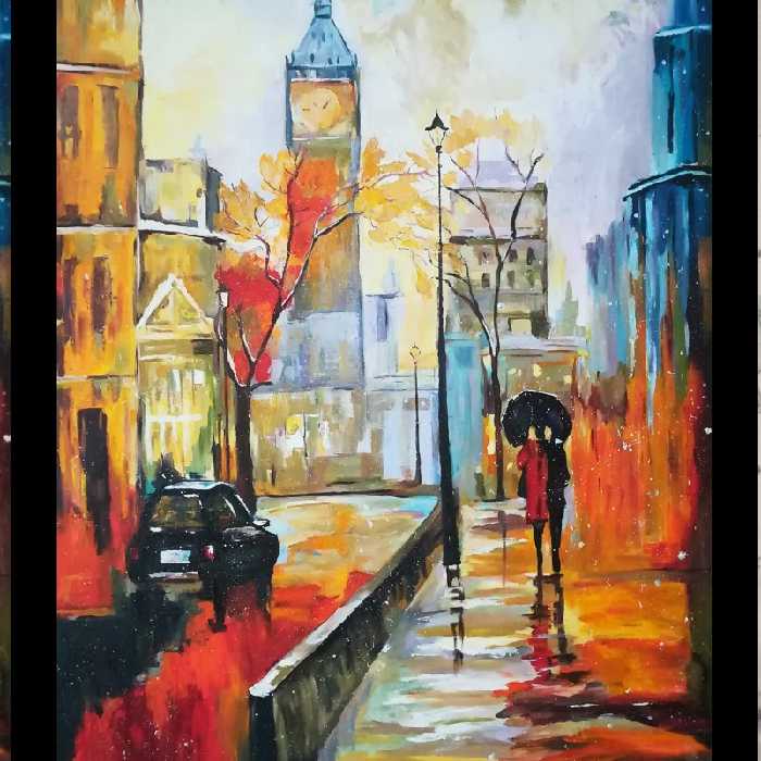 نقاشی رنگ روغن با سبک مدرنیسم 