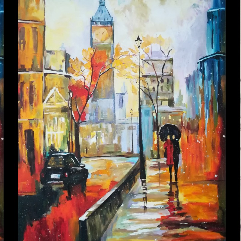 نقاشی رنگ روغن با سبک مدرنیسم 