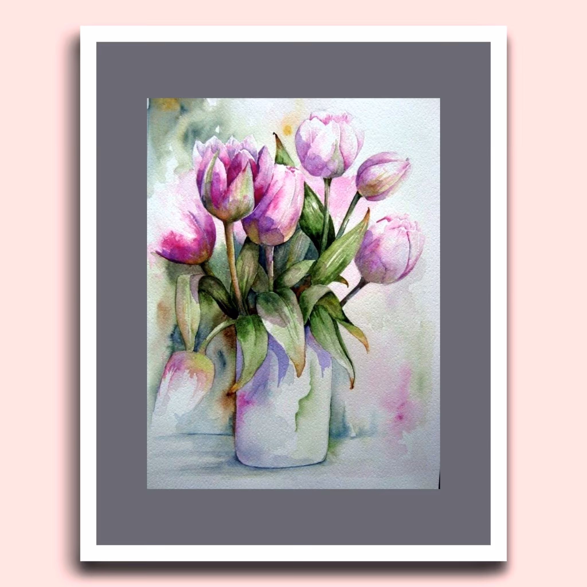 تابلو نقاشی گلدان پرند