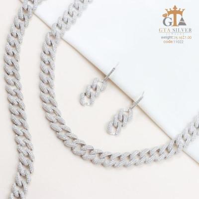 سرویس نقره کارتیر یا کارتیه درشت تمام نگین فوق جواهری کد 11130