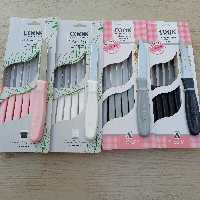 کارد میوه خوری 6 عددی رنگ های متنوع مارک COOK کوک تیغه ساده (چاقو میوه خوری 6 تایی )