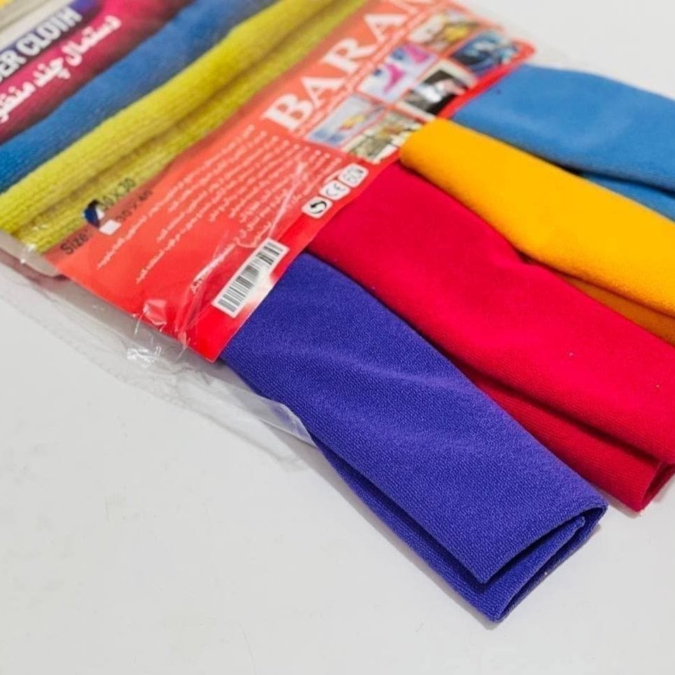 دستمال 4تایی رنگی جنس حوله ای سایز 30*30