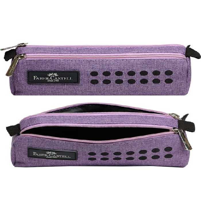 جامدادی دوزیپ پارچه ای طرح گریپ بنفش روشن 31914951 فابر کاستل