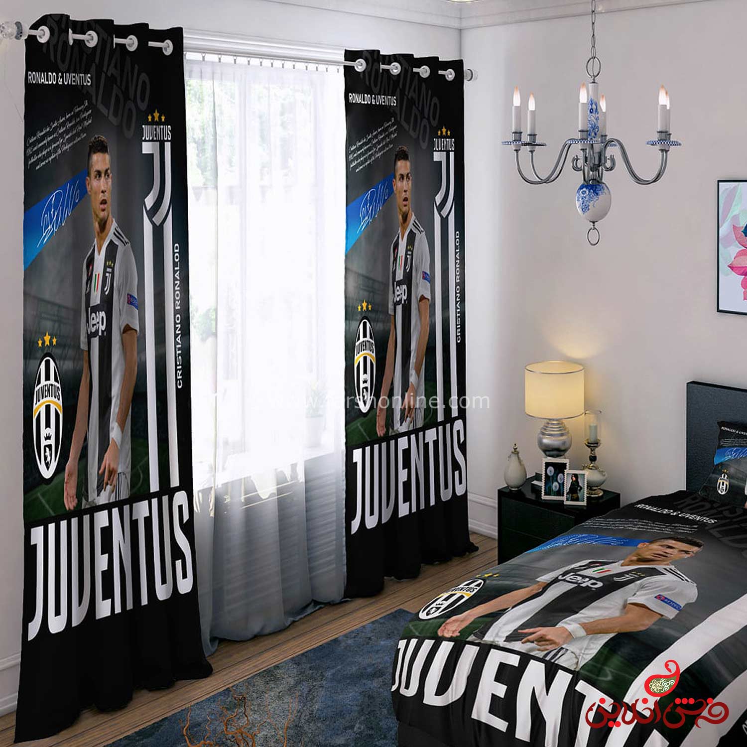 پرده 2 عددی طرح کریستیانو رونالدو(یونتوس) کد 15061/1