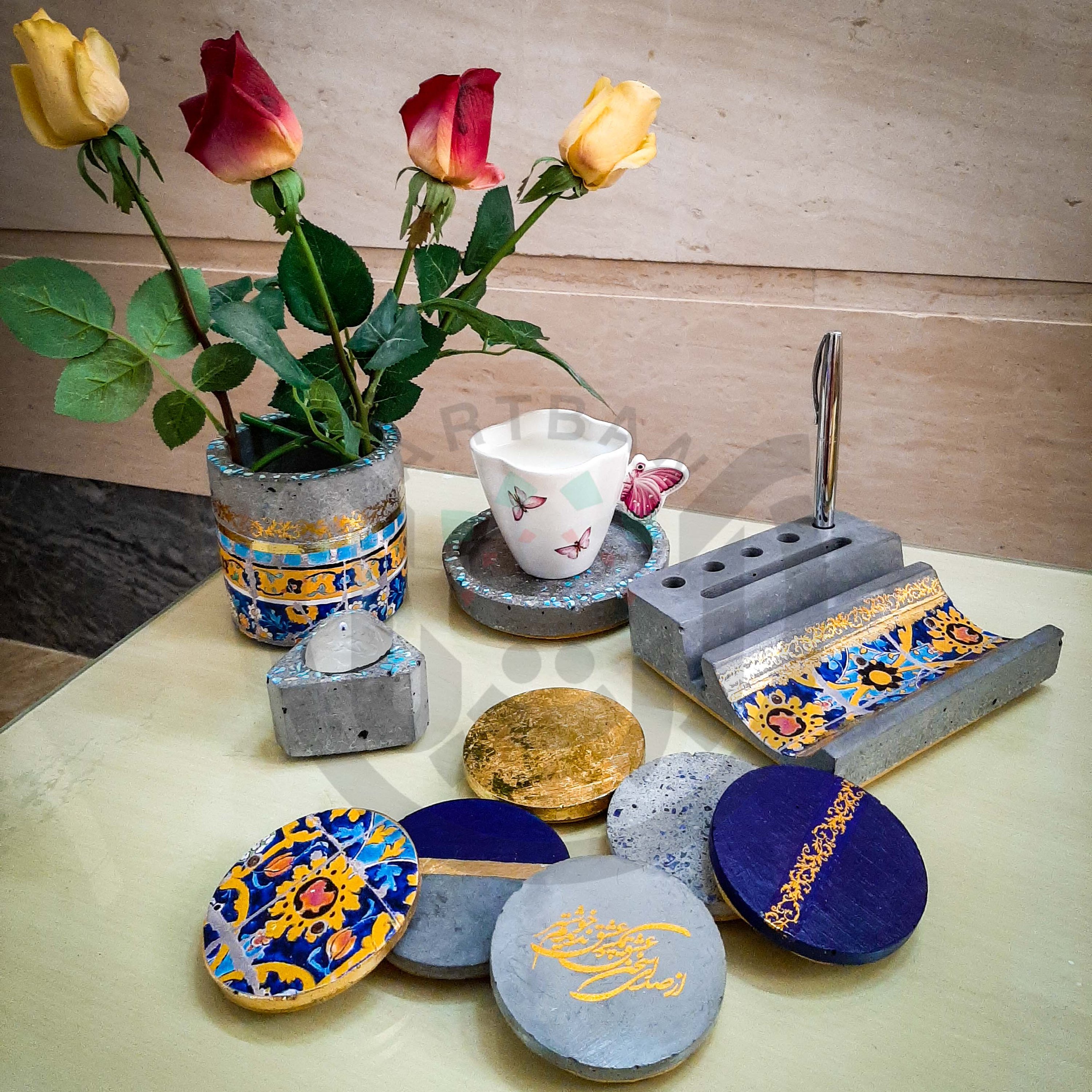 ست سنگ فیروزه 5 تکه