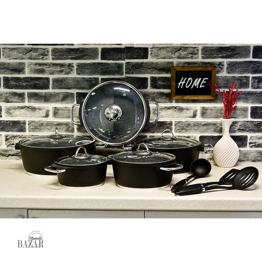 سرویس قابلمه 13 پارچه مونیخ مشکی یونیک کد 7634