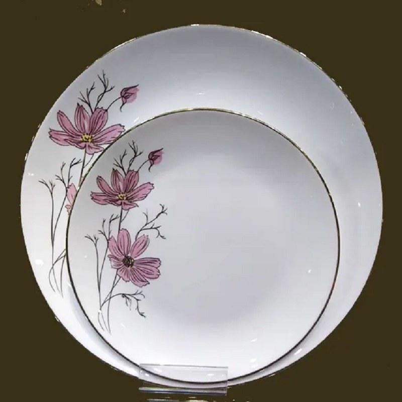 سرویس آرکوپال 26 پارچه گرد  مقصود ژالین صورتی لب طلا