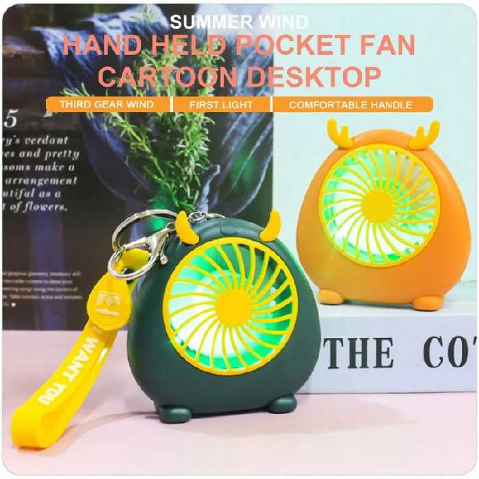 پنکه فانتزی دستی طرح هیولا شاخ دار  (ارسال رایگان)