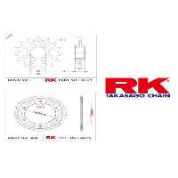 زنجیر موتورسیکلت GEAR SET HONDA CBR 600 RR 07 16 RK