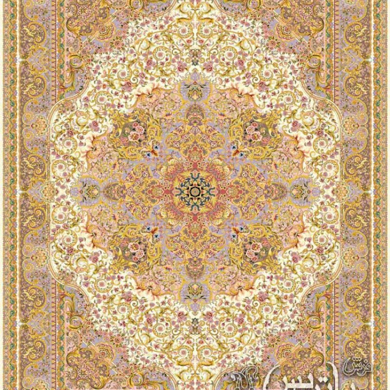 فرش پاتریس 1200شانه طرح زرین کرم6متری