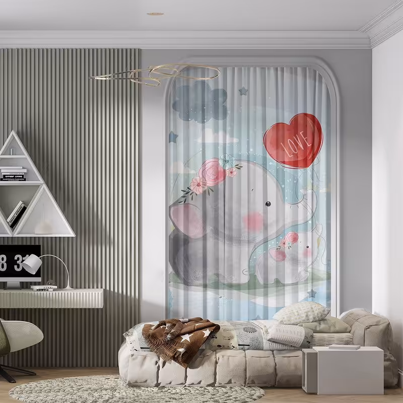 پرده پانچی کودک سایز 140 در 280 جنس هازان کد 047