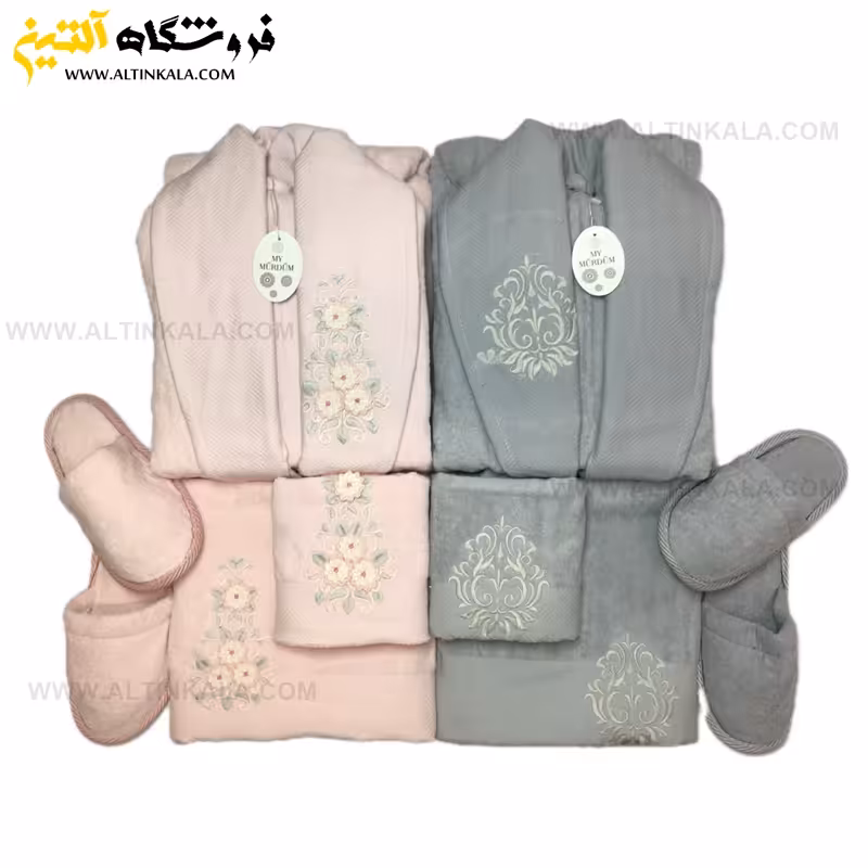 سرویس حوله عروس و داماد 10تکه گلدوزی سه بعدی برند MURDUM