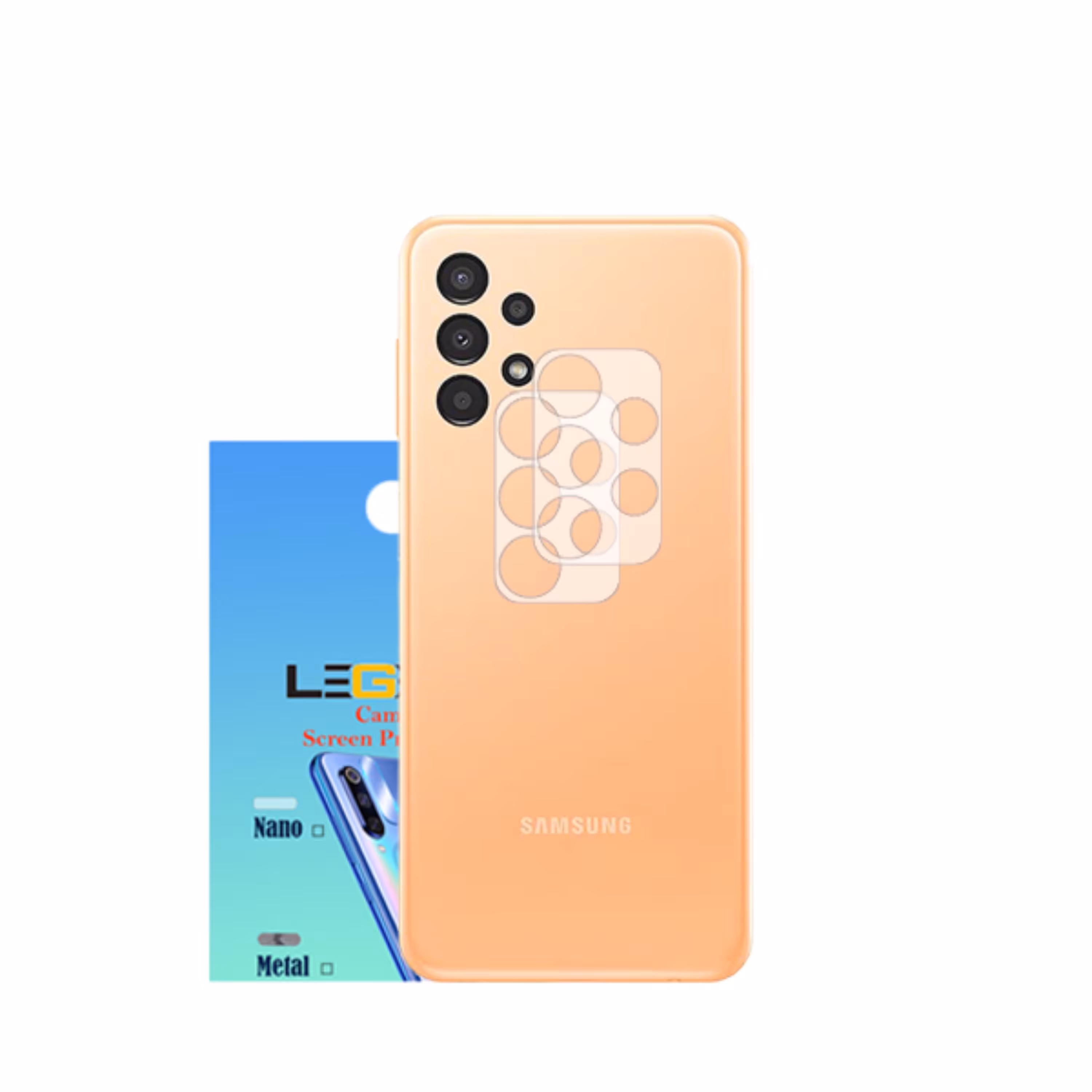 محافظ لنز دوربین لجند مدل نانو گلس مناسب موبایل سامسونگ Galaxy A13 بسته 2 عددی