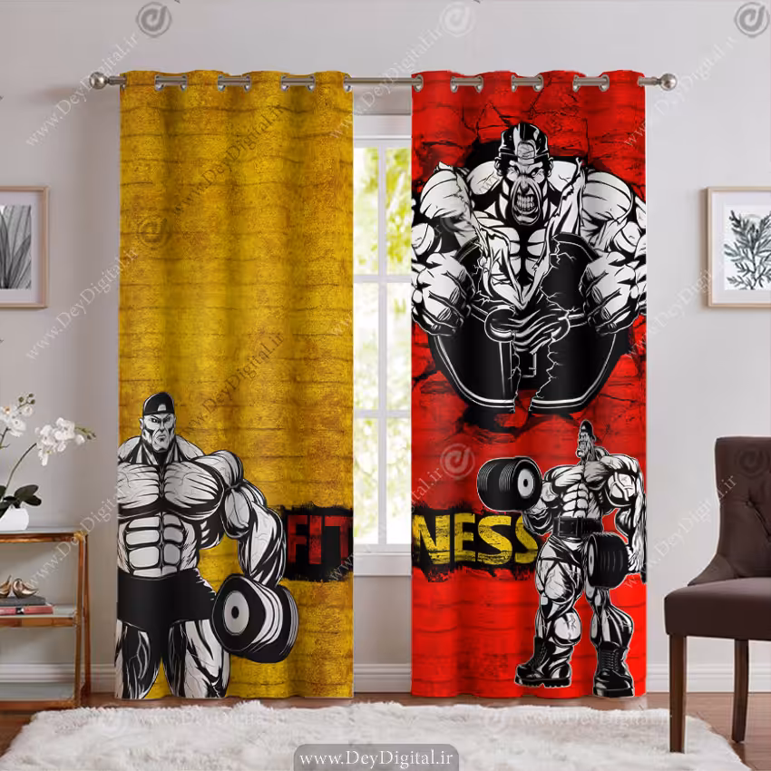 پرده پانچی طرح باشگاه بدنسازی PK-5638