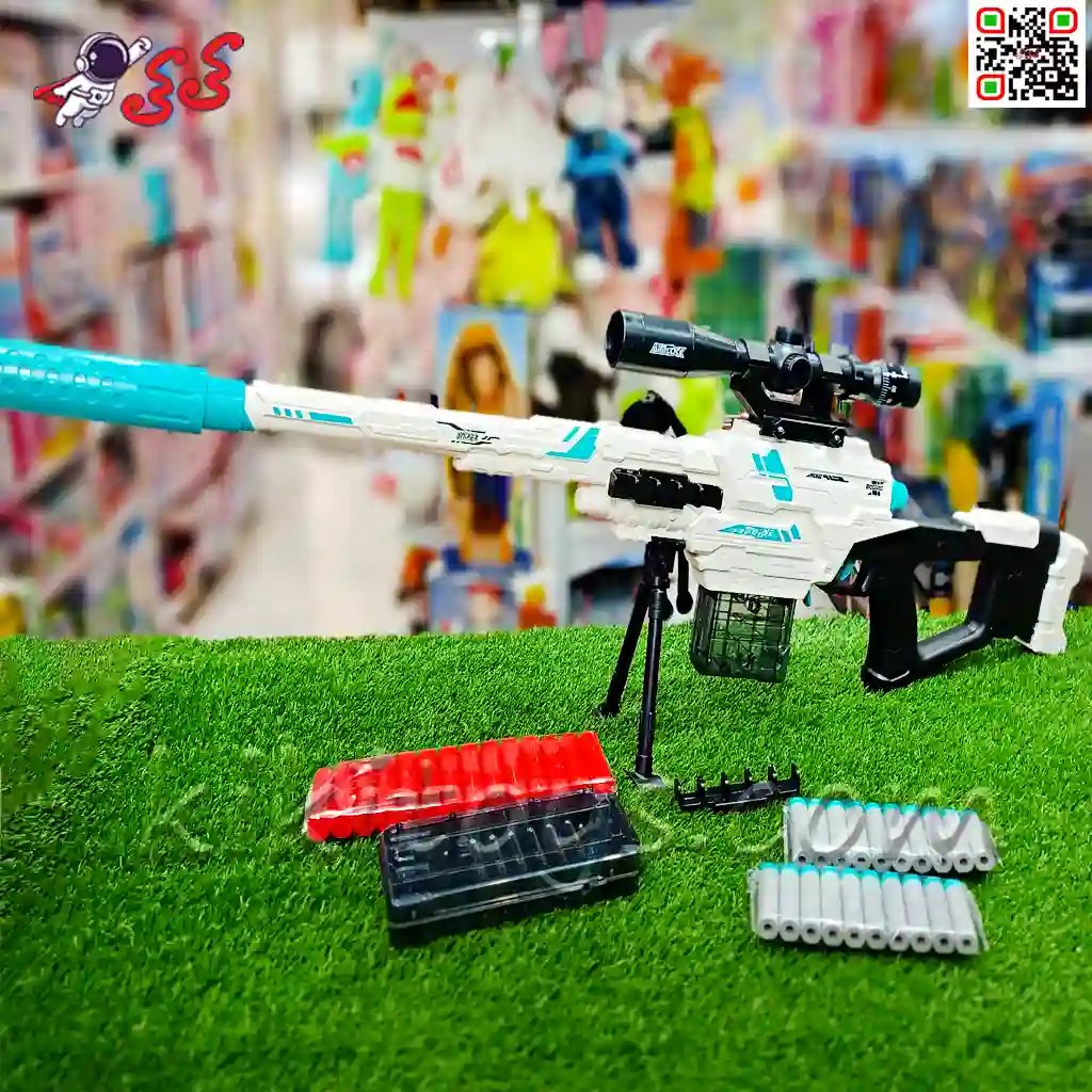 تفنگ اسباب بازی اسنایپر و تک تیرانداز تیر فومی با پوکه پران SNIPER GUN XH9966