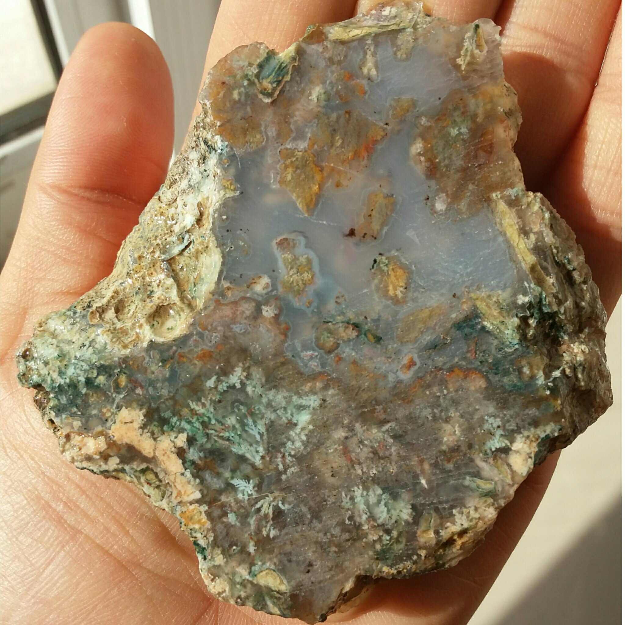 اسلایس سنگ راف عقیق شجر شکوفه 7رنگ محشششر شاهکار خلقت 100 در 100 طبیعی بی نظیر