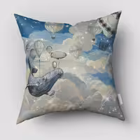 کوسن طرح کارتونی آسمان آبی و نهنگ PK-4809