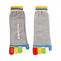 جوراب بدنسازی انگشتی پیلاتس استپ دار ( طوسی )