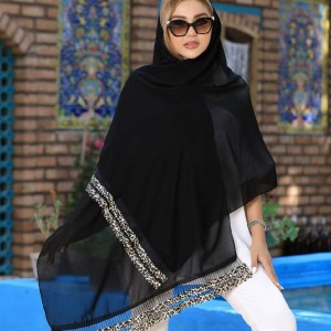شال حریر کرپ مجلسی