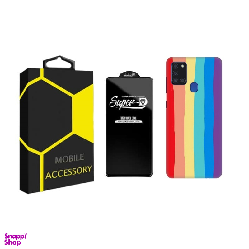 کاور گوشی موبایل مدل آبرنگی مناسب سامسونگ Galaxy A21s به همراه محافظ صفحه نمایش SuperD