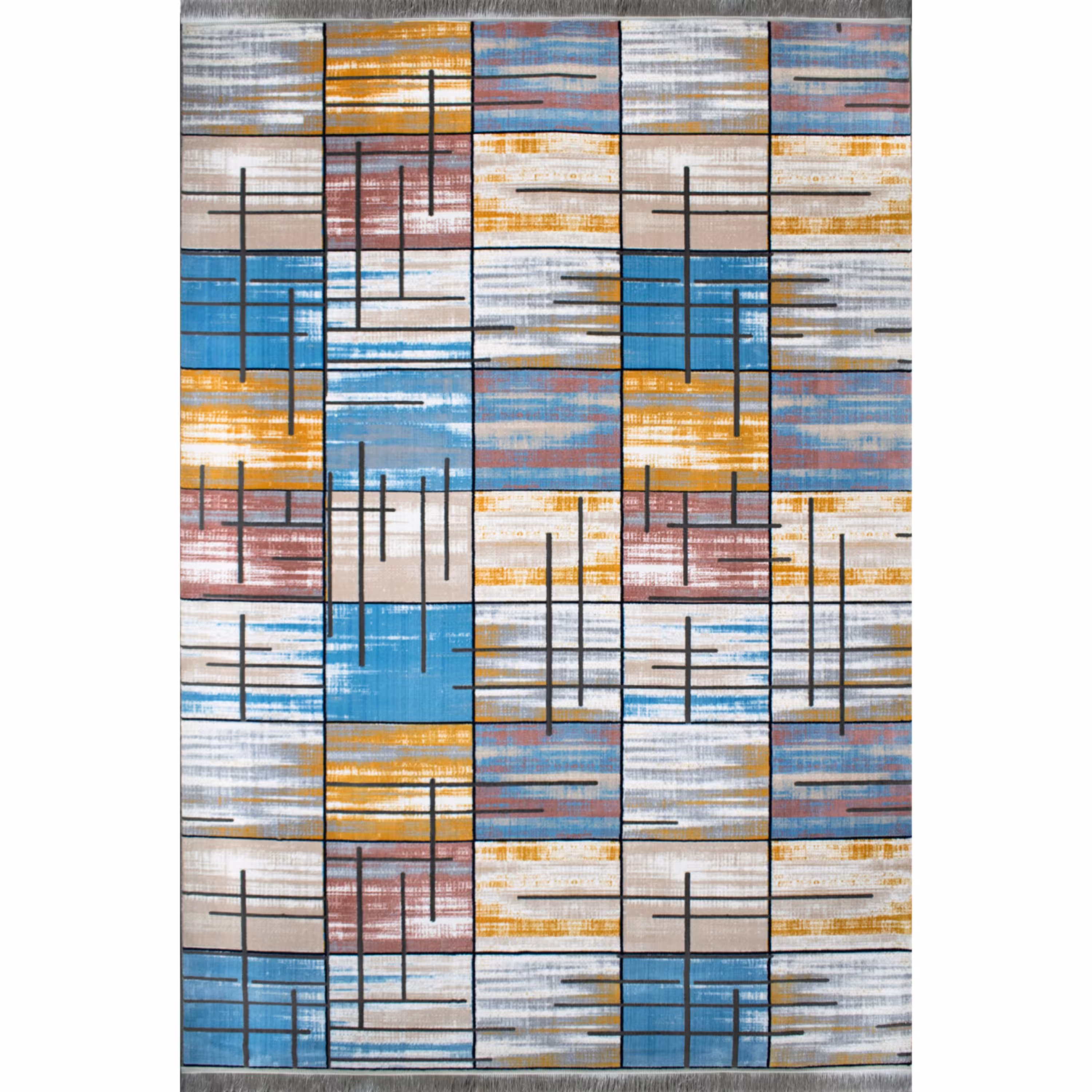 فرش ماشینی افرند طرح پتینه 500 شانه کد 6606 (یک و نیم متری)