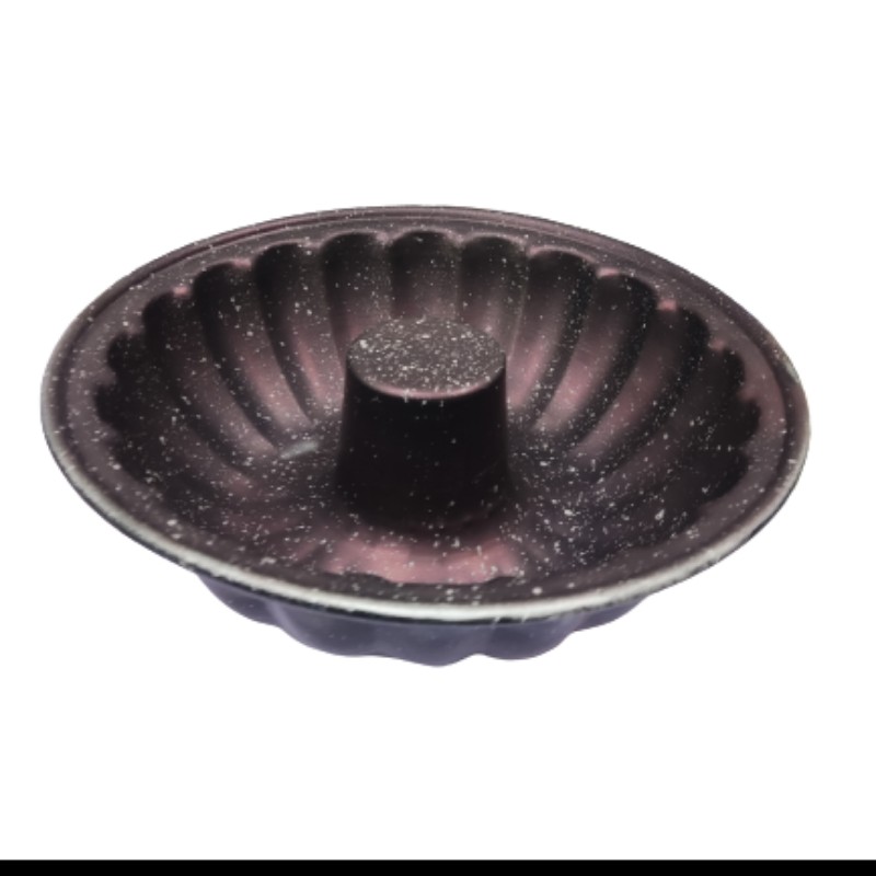 قالب کیک گرد شیفون دار جنس گرانیت نسوز مدل 400 با رویه داخلی به رنگ قهوه ای و قطر29 و ارتفاع  8 سانتی متر