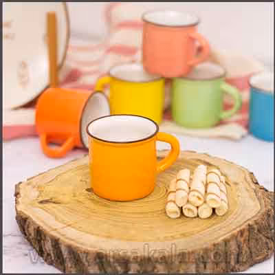 فنجان قهوه خوری رنگی 6 عددی