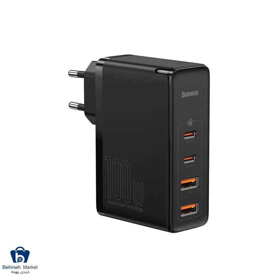 شارژر دیواری باسئوس مدل CCGAN2P-L01 به همراه کابل تبدیل USB-C