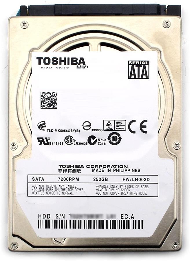 هارد دیسک لپ تاپ توشیبا با ظرفیت 250 گیگابایت