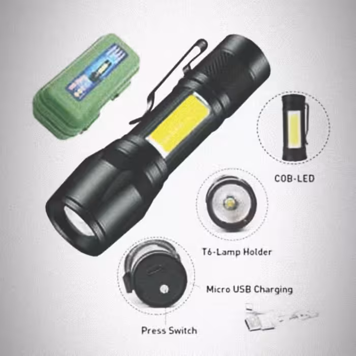 چراغ قوه پلیسی-چراغ-لامپ-شارژی-کوهنوردی-کمپینگ-پلیسی