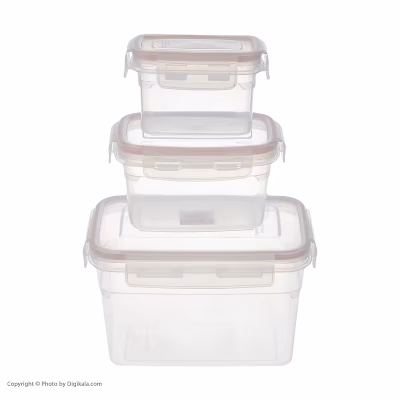 ست ظروف فریزری مایکروفری 6 پارچه تاپکو رنگ واشر صورتی