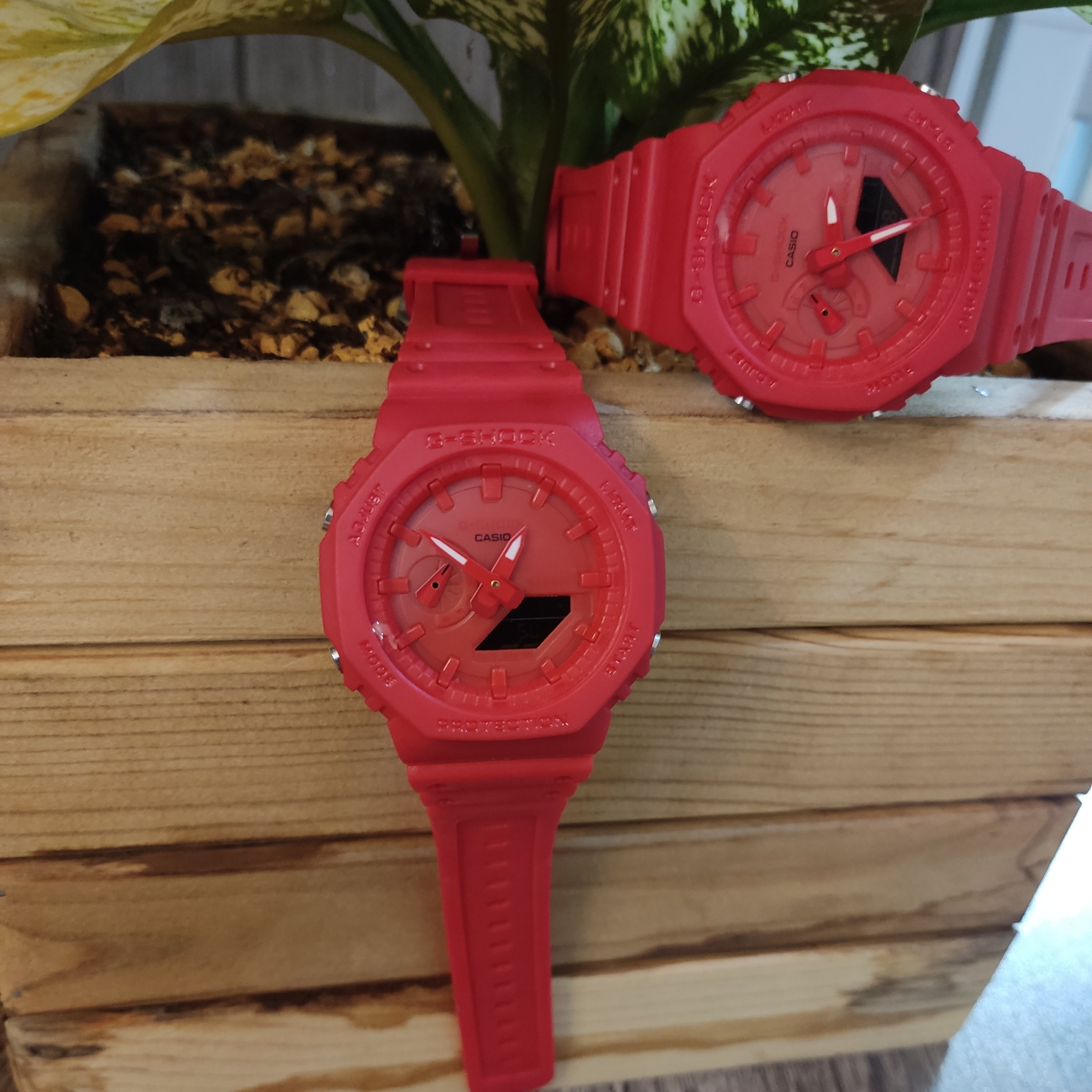 ساعت مچیG-Shock جیشاکGA2100قرمز با شش ماه گارانتی و جعبه و ارسال رایگان  