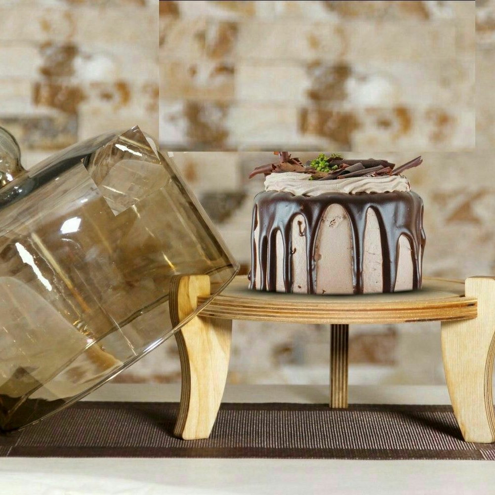 کاپ کیک چوبی پایه دار همراه با درب شامپاین