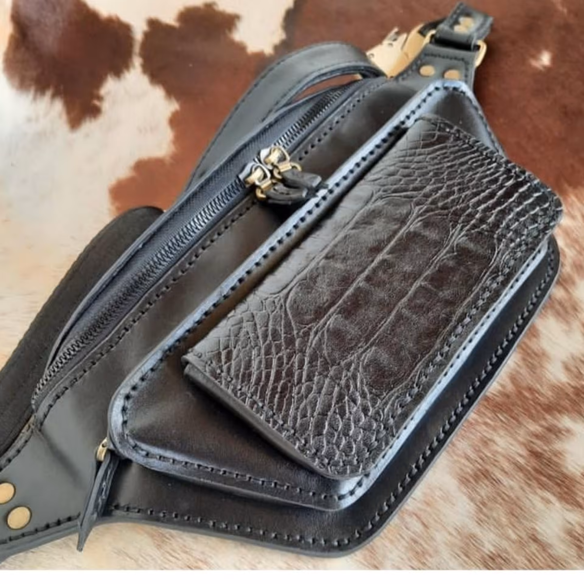 کیف کمری چرم کیف کمری چرمی کیف چرم طبیعی دستدوز 