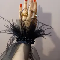 مچ بند توری مشکی پر دار