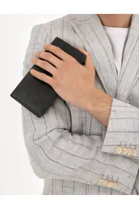 کیف پول مشکی مردانه چرمی سیاه Pierre Cardin