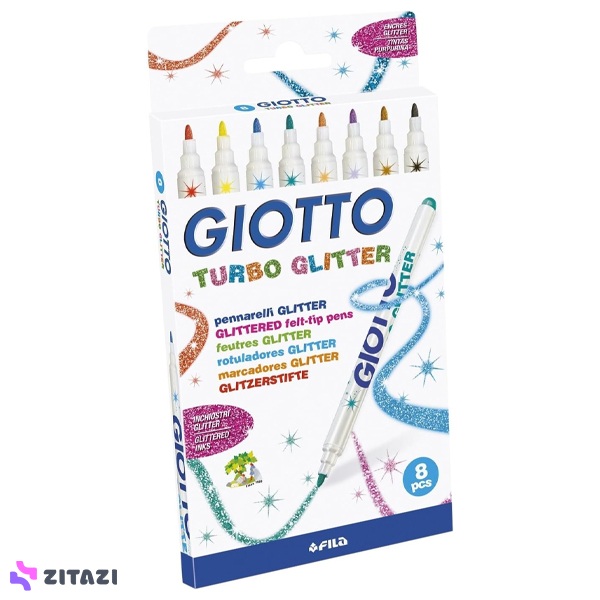 ماژیک اکریلیک 8 رنگ جیوتو Giotto مدل TURBO GLITTER