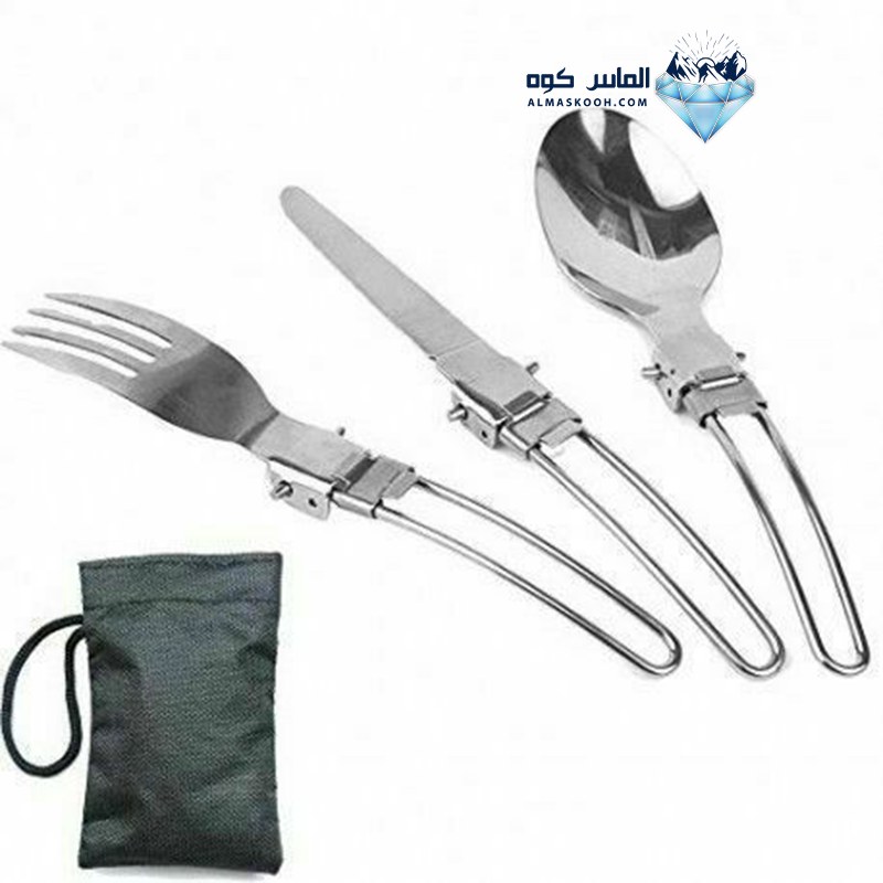 ست قاشق و چنگال و چاقو تاشو استیل