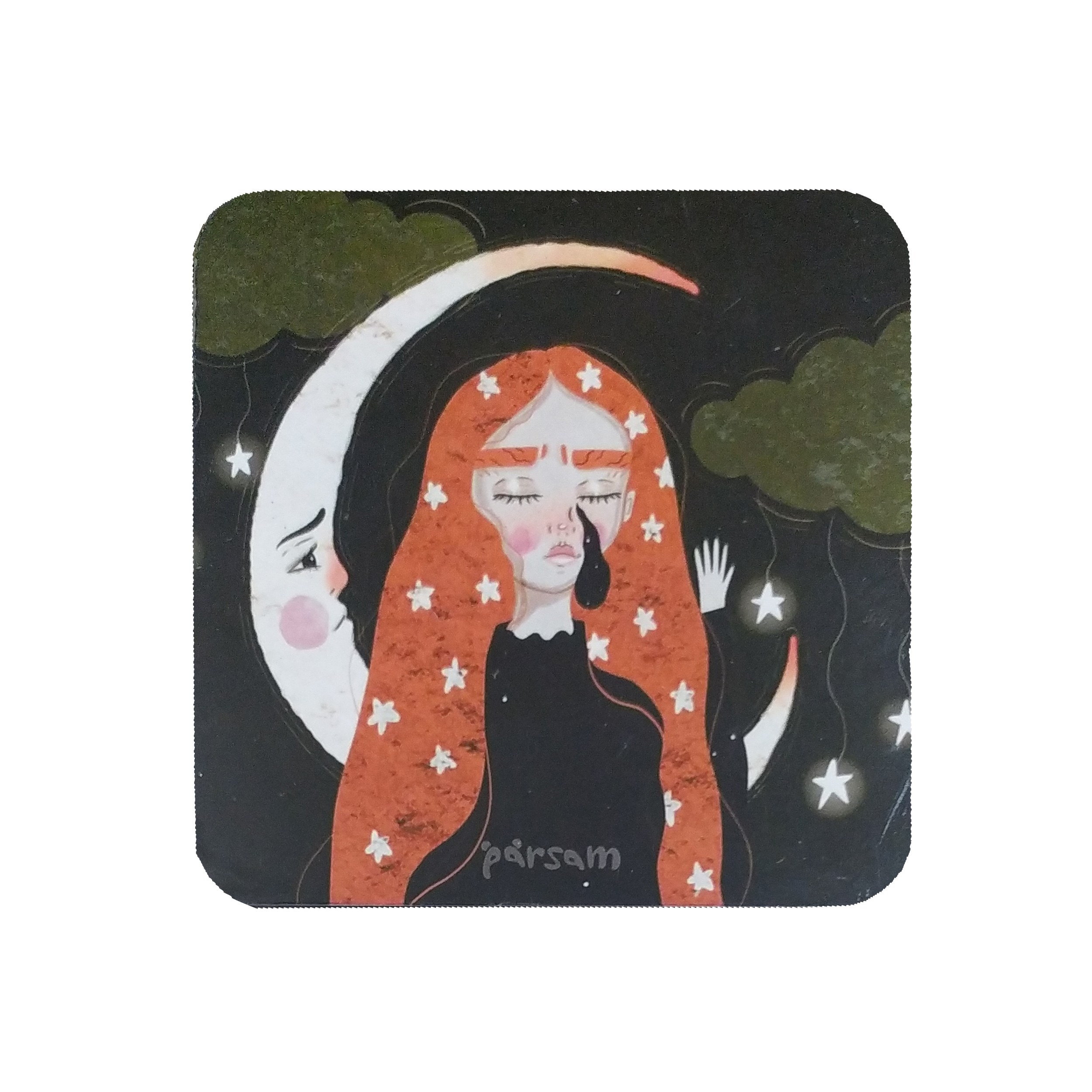 تابلو کوچک دیواری و رومیزی طرح دختر مهتاب کد 114